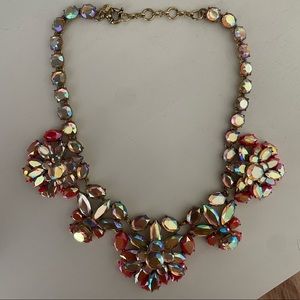 J.crew orange and jeweled statement necklace